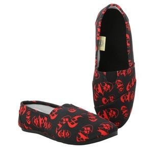 DC Comics Batman Harley Quinn Logo Black-Red Slip On Flats
